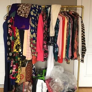 Lot of 50 vintage 70’s,80’s,90’s blouses dresses skirts blazers